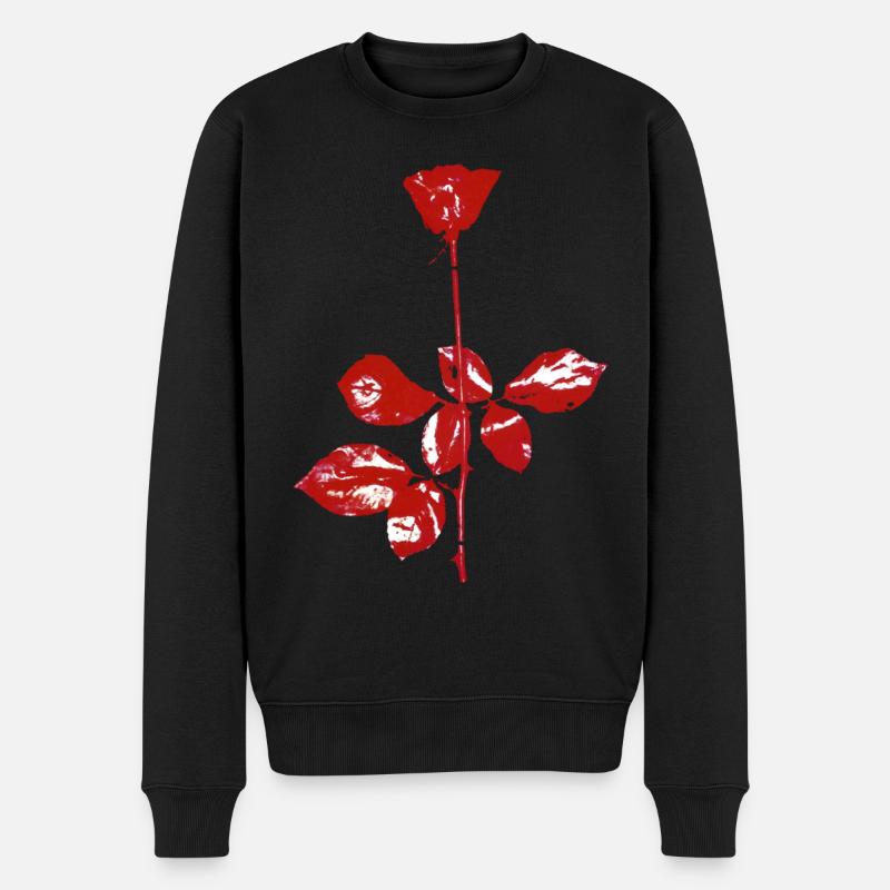 Flower Rose Violator Grafik - Männer Premium Bio Pullover - Schwarz