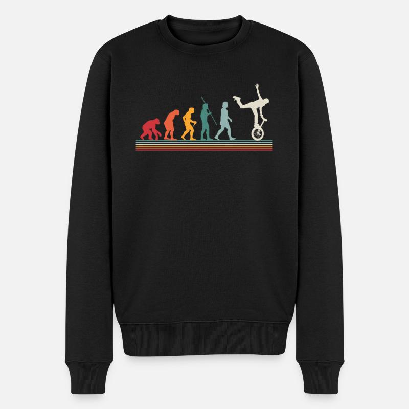 Evolution Einrad Sport Fahrrad Geschenk - Männer Premium Bio Pullover - Schwarz