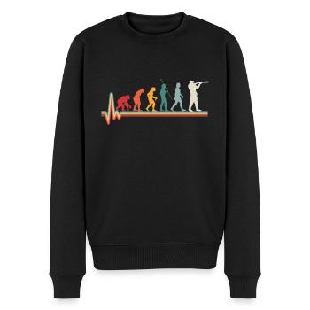 Evolution Herzschlag Jäger Jagd Geschenk - Männer Premium Bio Pullover - Schwarz - Vorne - Nico (187cm)