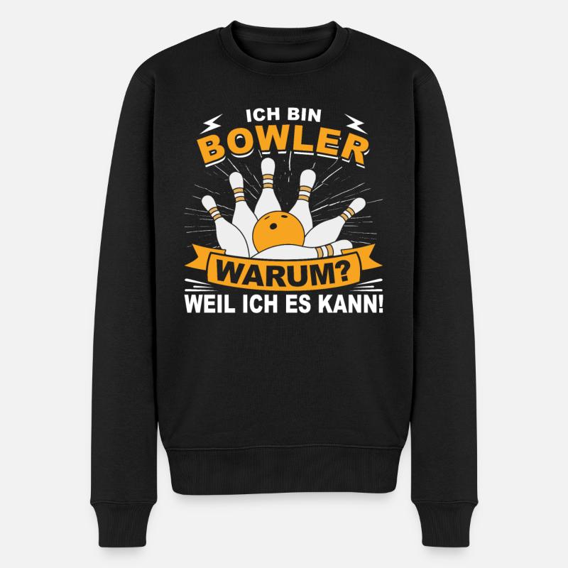 Bowlen Bowlingspieler Bowling Spielen Geschenk - Männer Premium Bio Pullover - Schwarz