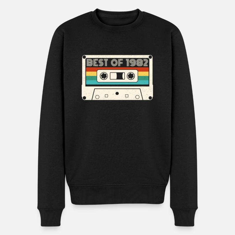 40 Geburtstag Best Of 1982 Kassette Retro Vintage - Männer Premium Bio Pullover - Schwarz