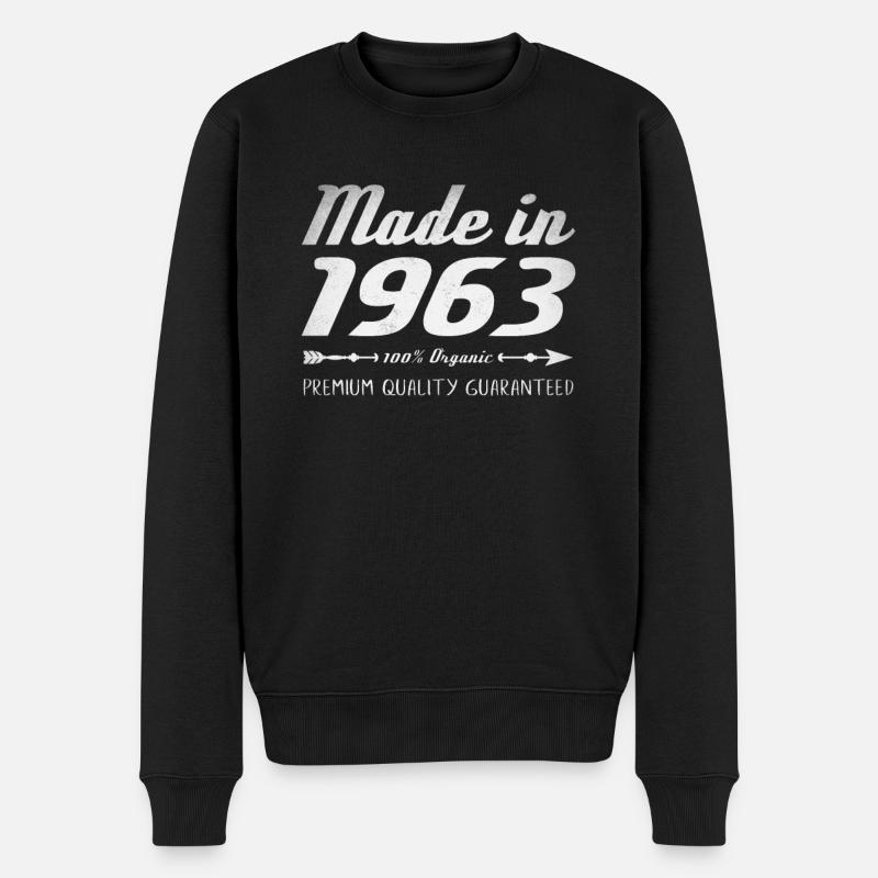 Made In 1963 Geburtstag Geschenk 59 Jahre Retro - Männer Premium Bio Pullover - Schwarz