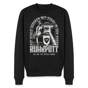 Ruhrpott Ruhrgebiet - Männer Premium Bio Pullover - Schwarz - Vorne - Nico (187cm)