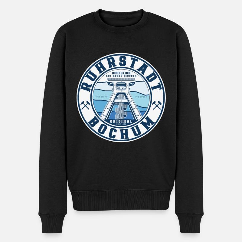 Ruhrstadt Bochum - Männer Premium Bio Pullover - Schwarz