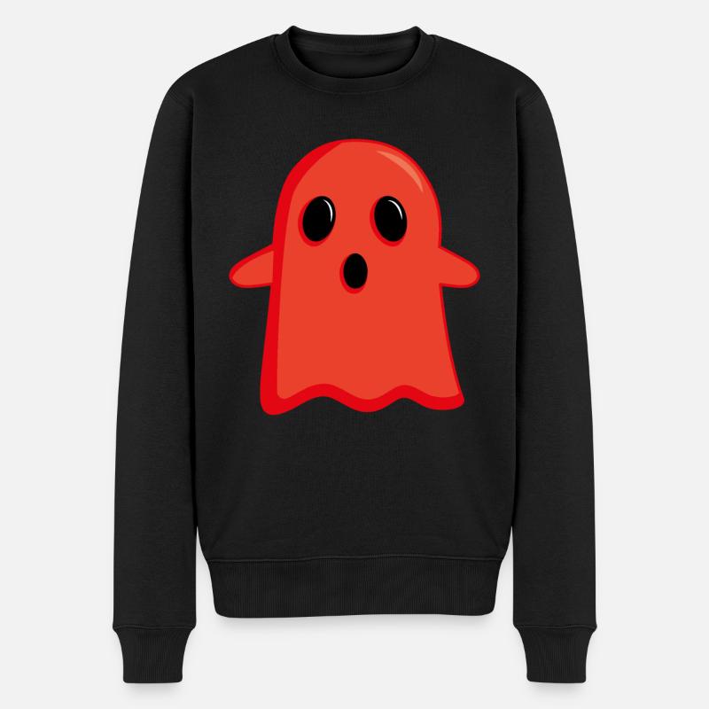 Rotes Gespenst - Männer Premium Bio Pullover - Schwarz