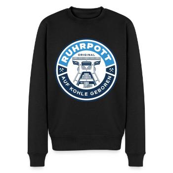 Ruhrpott Emblem - Männer Premium Bio Pullover - Schwarz - Vorne - Nico (187cm)