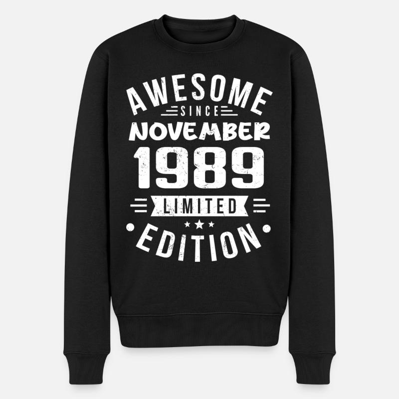 November 1989 Geschenkidee Legende November 1989 - Männer Premium Bio Pullover - Schwarz