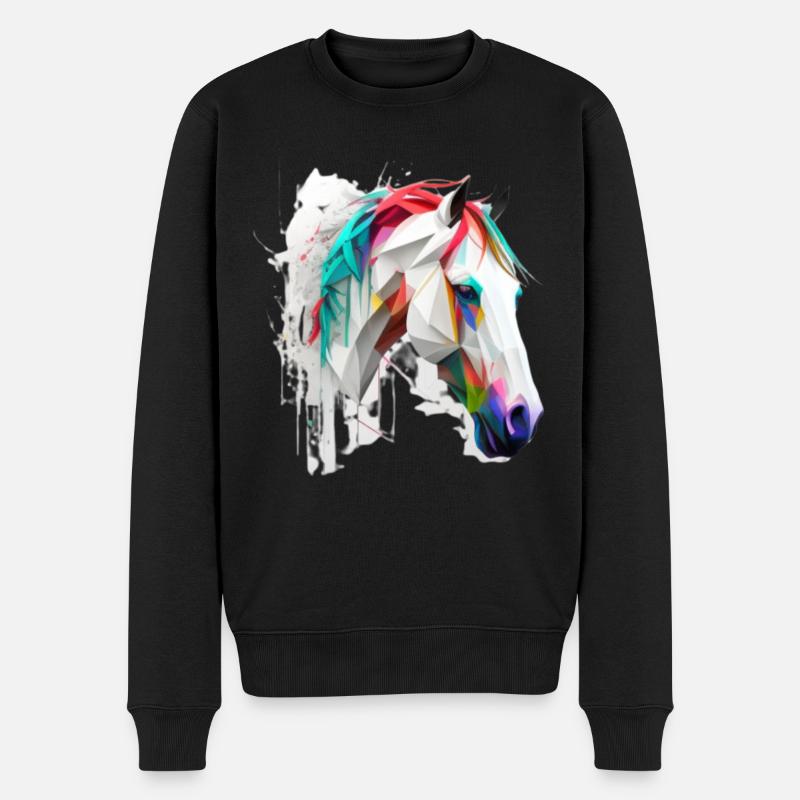 Arte della testa di cavallo - Maglione ecologico premium da uomo - nero