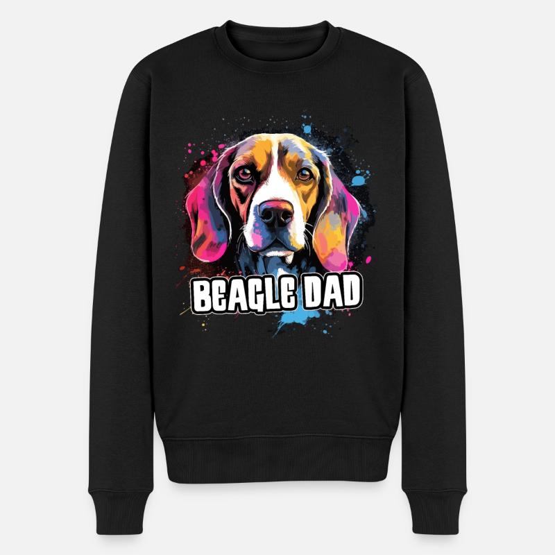 Beagle Hund Geschenk Spruch - Männer Premium Bio Pullover - Schwarz