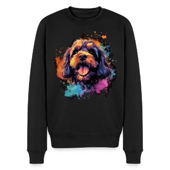 Cavapoo Dog Cadeau Dire - Pull Premium bio Homme - noir - Devant - Nico (187cm)