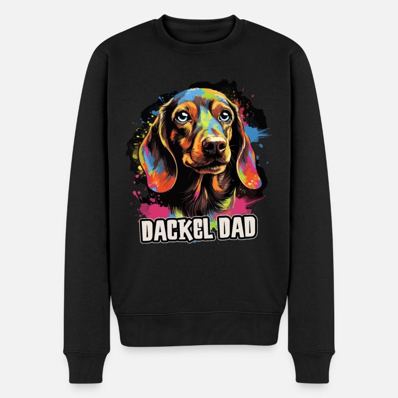 Dackel Hund Geschenk Spruch - Männer Premium Bio Pullover - Schwarz