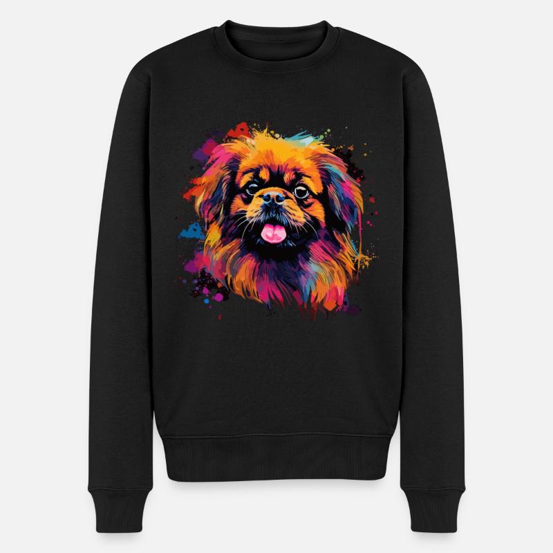 Chien Pékinois Cadeau Dire - Pull Premium bio Homme - noir