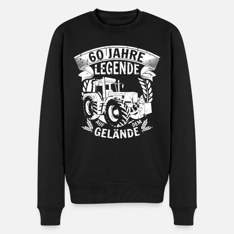 Landwirt Geschenk 60. Geburtstag 60 Jahre - Männer Premium Bio Pullover - Schwarz