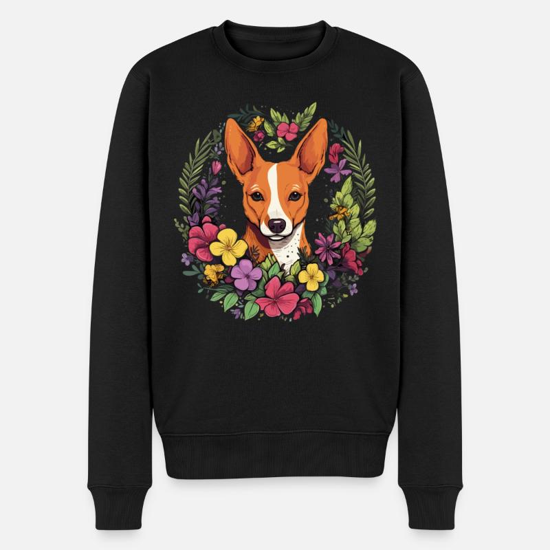 Basenji Hund Geschenk - Männer Premium Bio Pullover - Schwarz