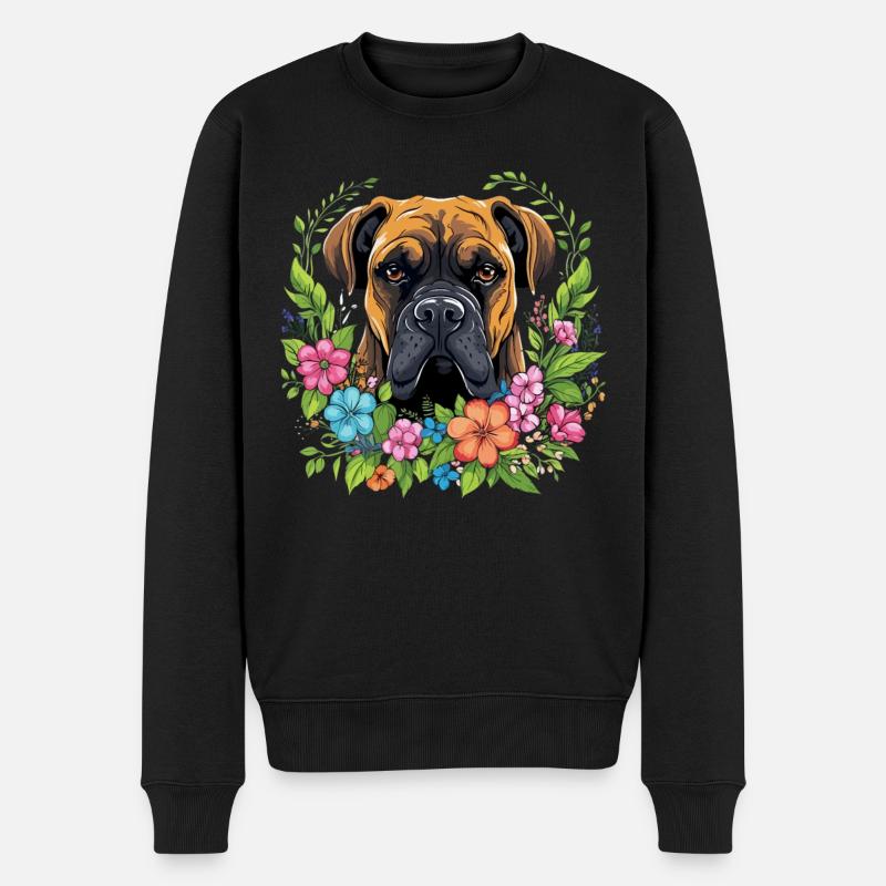 Boxer Hund Geschenk - Männer Premium Bio Pullover - Schwarz