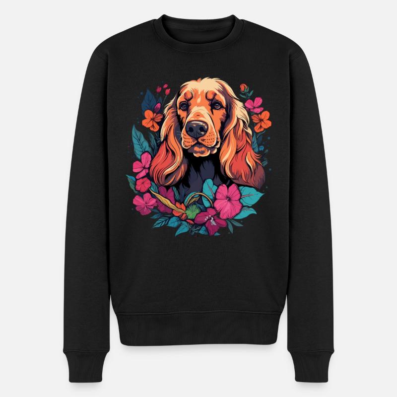 Cocker Spaniel Hund Geschenk - Männer Premium Bio Pullover - Schwarz