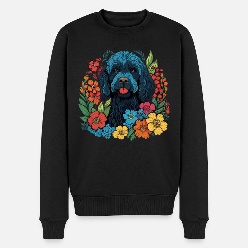 Portugisischer Wasserhund Hund Geschenk - Männer Premium Bio Pullover - Schwarz