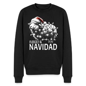 Fleece Navidad Weihnachten Geschenk Lustig Sprüche - Männer Premium Bio Pullover - Schwarz - Vorne - Nico (187cm)