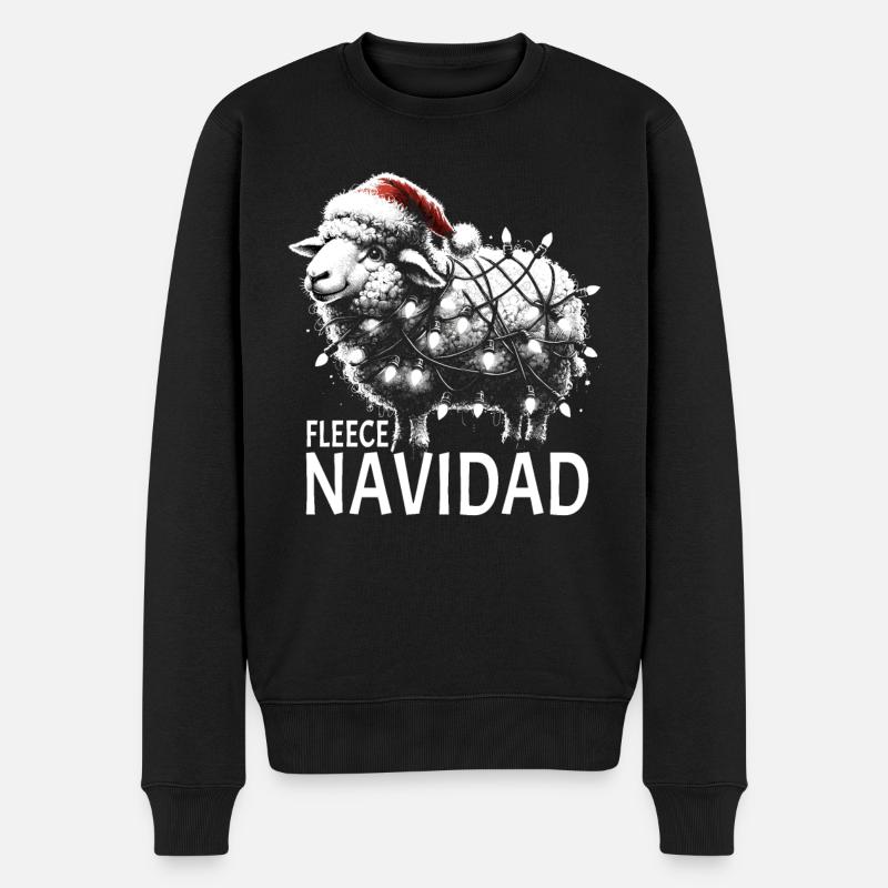 Fleece Navidad Weihnachten Geschenk Lustig Sprüche - Männer Premium Bio Pullover - Schwarz