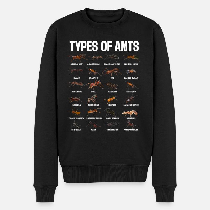 Ameisenarten für Ameisenhalter-Liebhaber - Männer Premium Bio Pullover - Schwarz