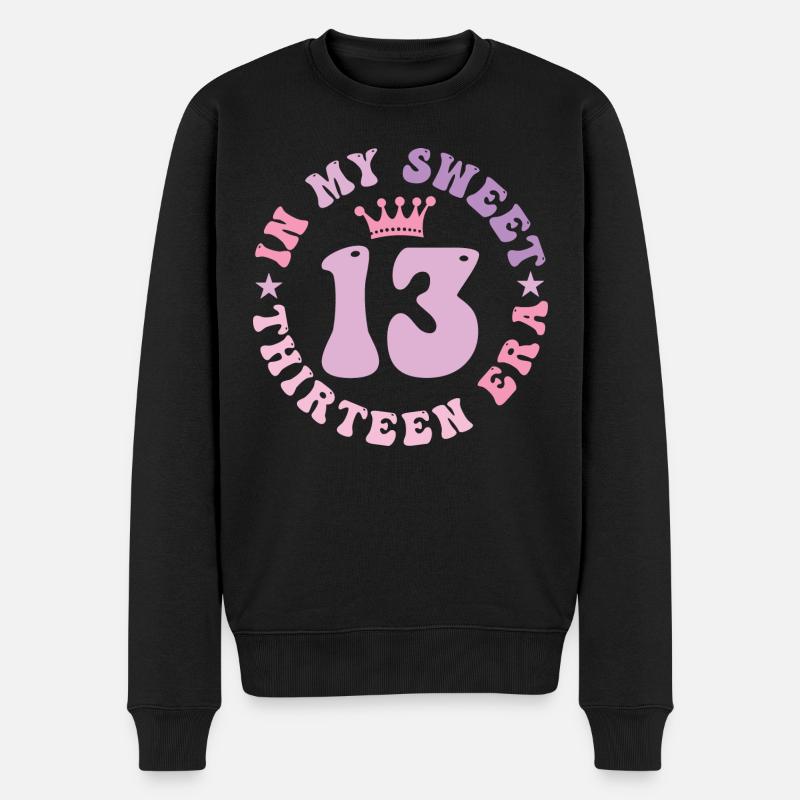 In meiner süßen dreizehnten Ära 13. Geburtstag Groovy 13. - Männer Premium Bio Pullover - Schwarz