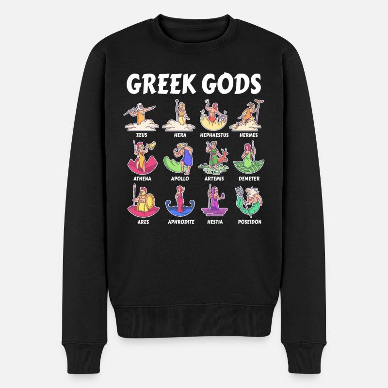Götter der griechischen Mythologie - Antike Götter Griechenlands - Männer Premium Bio Pullover - Schwarz