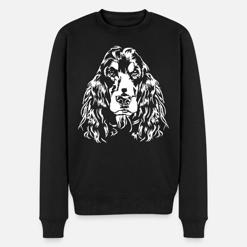 COCKER SPANIEL Hundeportrait Wilsigns - Männer Premium Bio Pullover - Schwarz