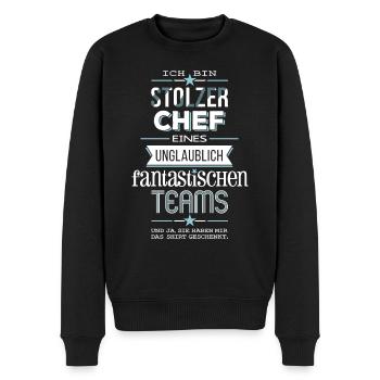 Stolzer Chef eines fantastischen Teams - Shirt - Männer Premium Bio Pullover - Schwarz - Vorne - Nico (187cm)