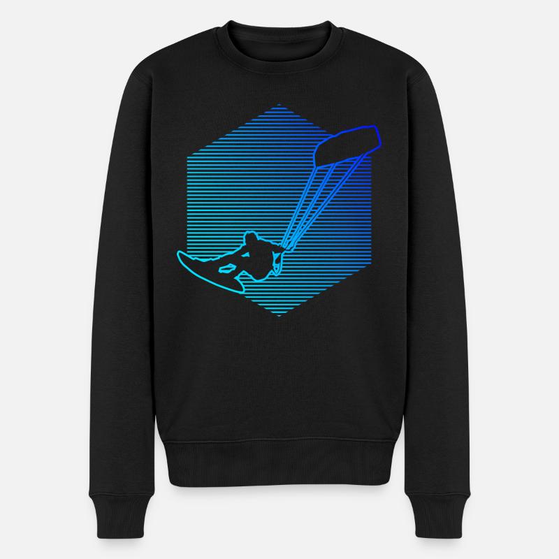 Kiten Kitesurf Kitesurfing Kitesurfer Herren - Männer Premium Bio Pullover - Schwarz