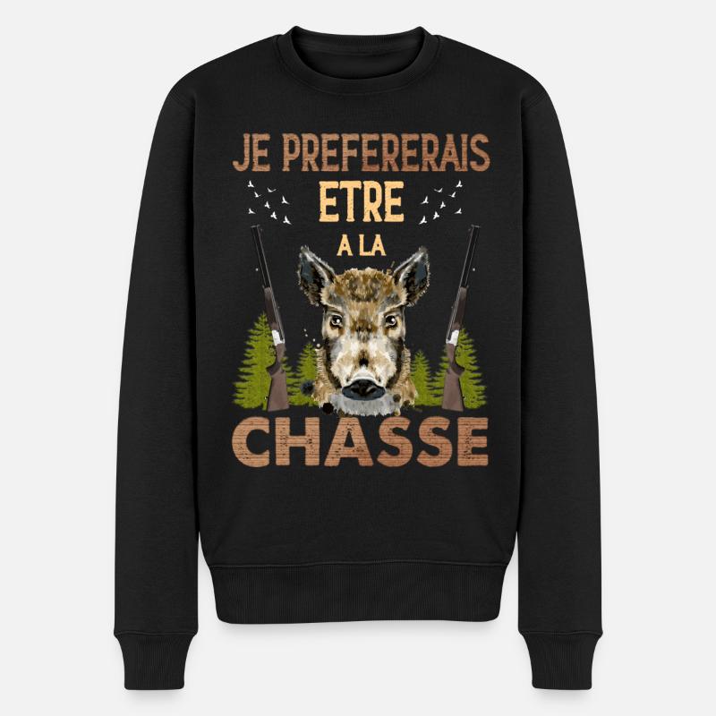 Chasse Message Pour Chasseur - Pull Premium bio Homme - noir