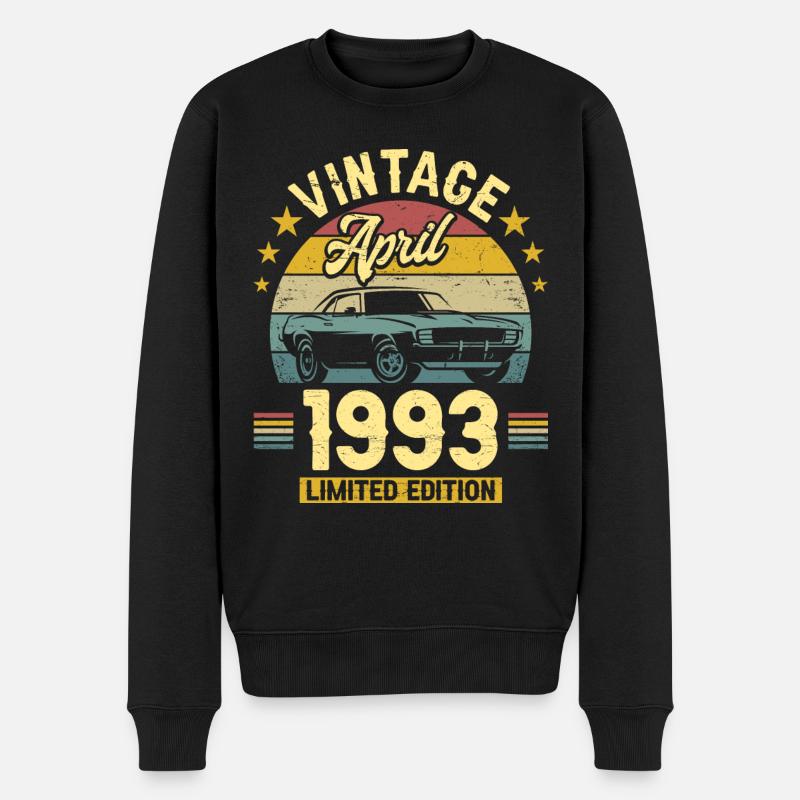Jahrgang April 1993 30-jähriges Jubiläum - Männer Premium Bio Pullover - Schwarz