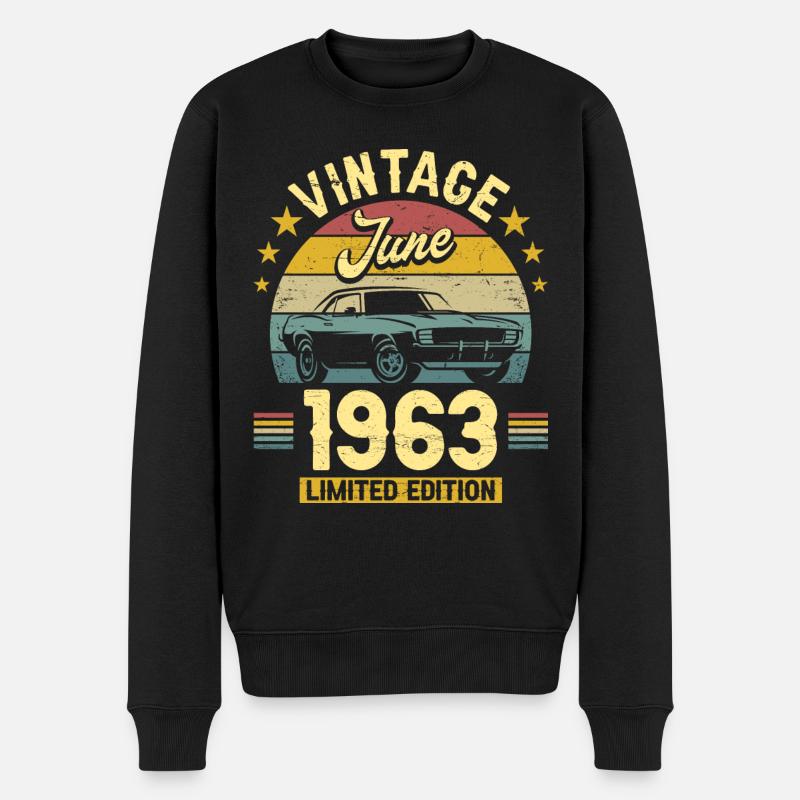 Fête Anniversaire Juin 1963 60 Ans Anniversaire - Pull Premium bio Homme - noir