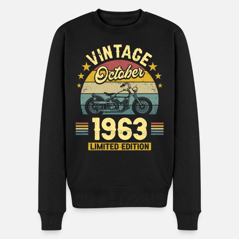 Fête Motard 1963 Octobre 60 Ans Anniversaire - Pull Premium bio Homme - noir