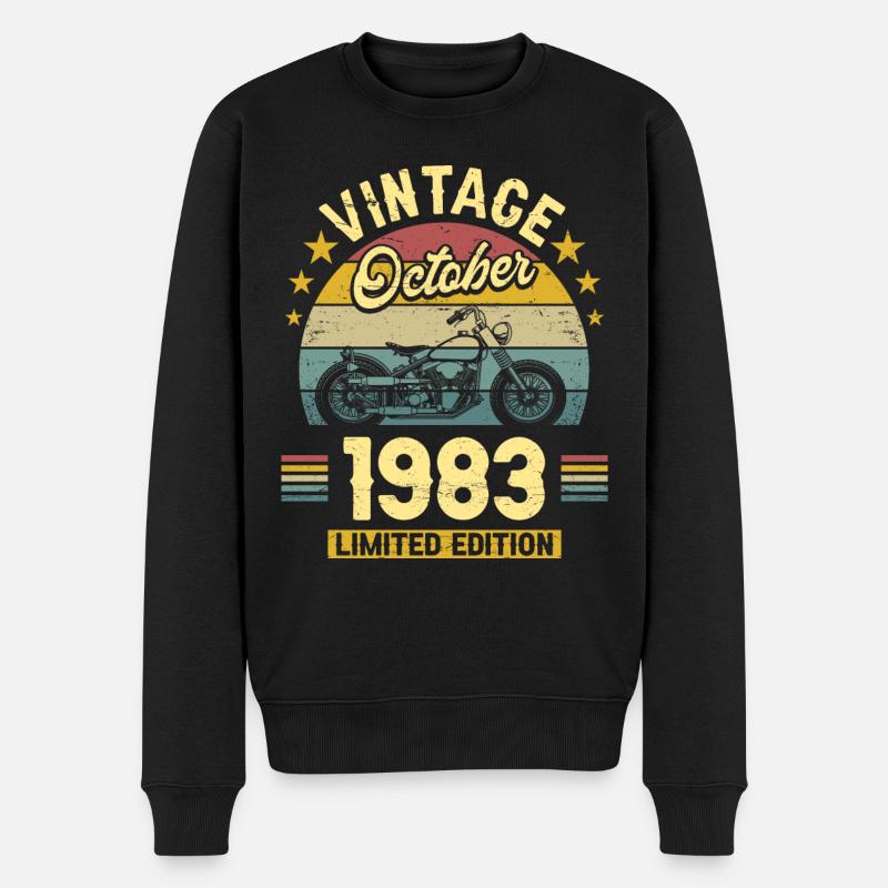 Fête Motard 1983 Octobre 40 Ans Anniversaire - Pull Premium bio Homme - noir