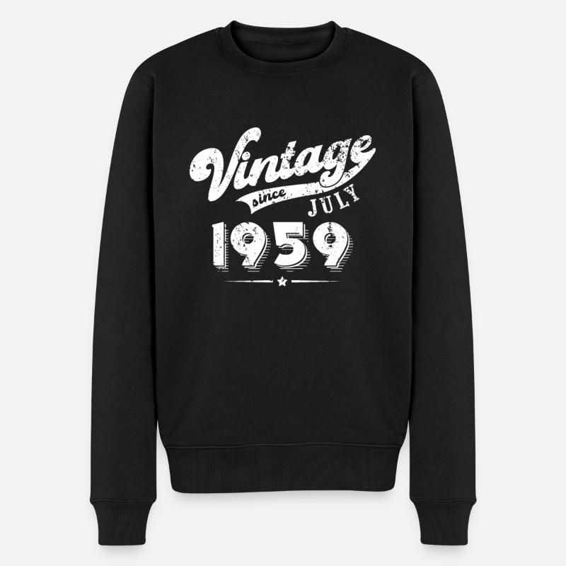 Vintage since July 1959 Geburtstag Geschenk - Männer Premium Bio Pullover - Schwarz