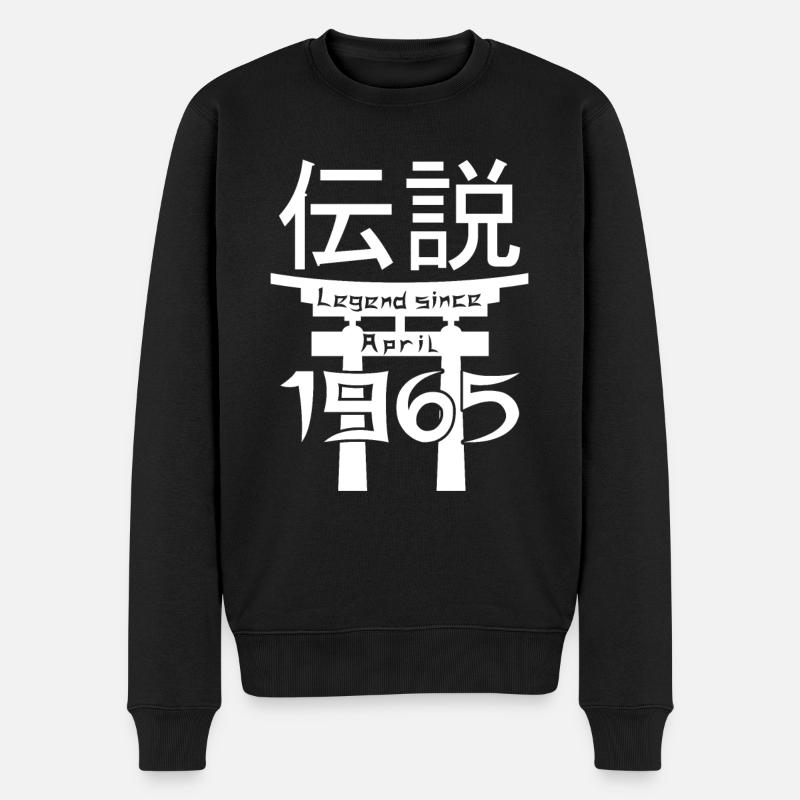 Legend since April 1965 Geburtstag Geschenk - Männer Premium Bio Pullover - Schwarz