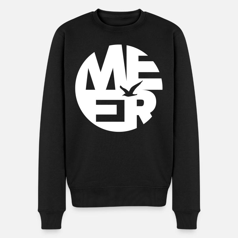 MEER RUND - Männer Premium Bio Pullover - Schwarz