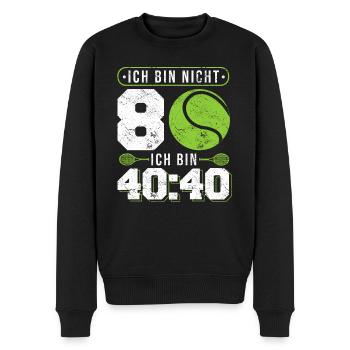 Nicht 80 Ich bin 30:30 für 80. Geburtstag Tennis - Männer Premium Bio Pullover - Schwarz - Vorne - Nico (187cm)