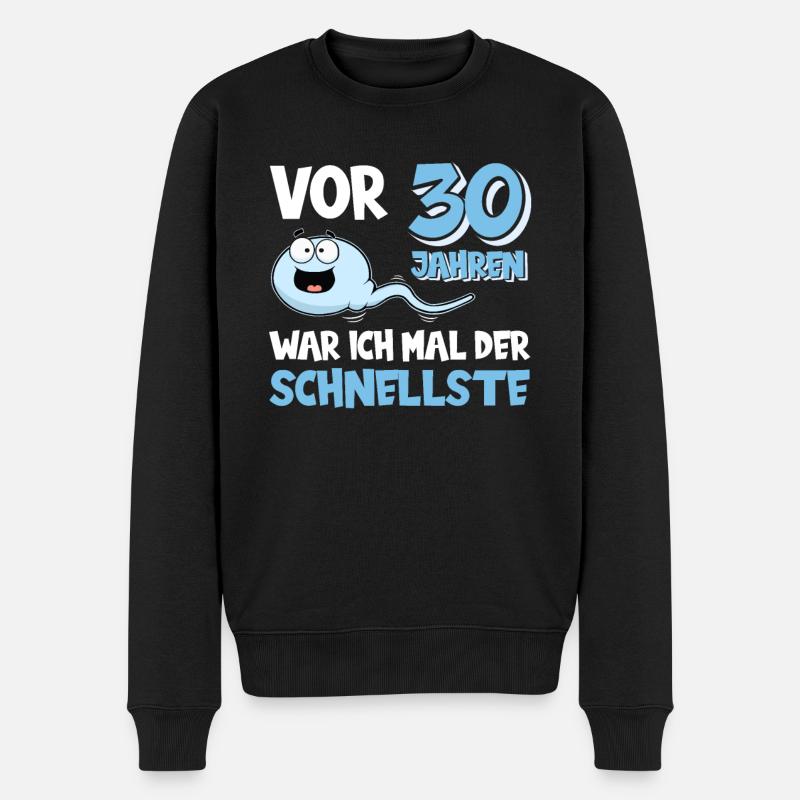 Vor 30 Jahren war ich der schnellste lustiges - Männer Premium Bio Pullover - Schwarz