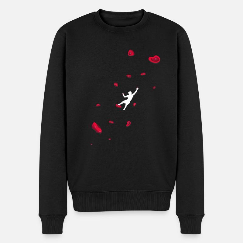 Klettern Boulderwand Felskletterer Bouldern - Männer Premium Bio Pullover - Schwarz