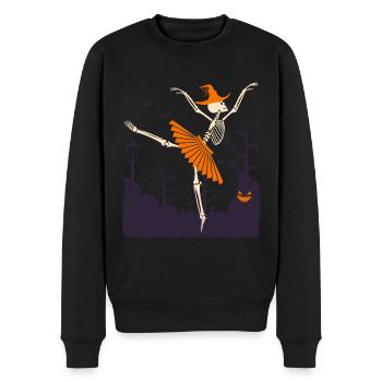 Halloween Tanzen Skelett Ballerina - Männer Premium Bio Pullover - Schwarz - Vorne - Nico (187cm)