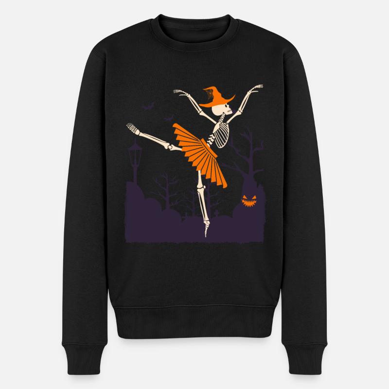 Ballerine squelette dansante d’Halloween - Pull Premium bio Homme - noir