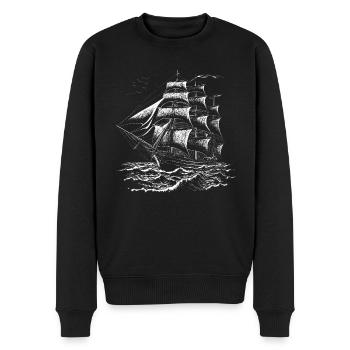 Altes Segelschiff - Männer Premium Bio Pullover - Schwarz - Vorne - Nico (187cm)
