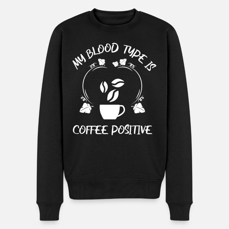 Café Espresso Café - Pull Premium bio Homme - noir