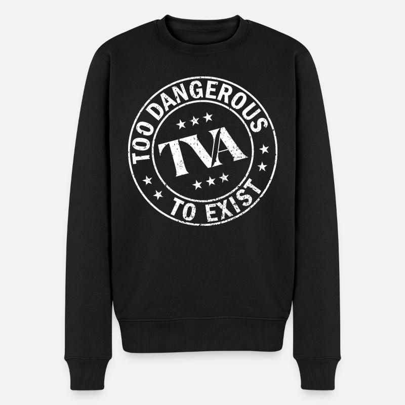 ZU GEFÄHRLICH, UM ZU EXISTIEREN - Männer Premium Bio Pullover - Schwarz