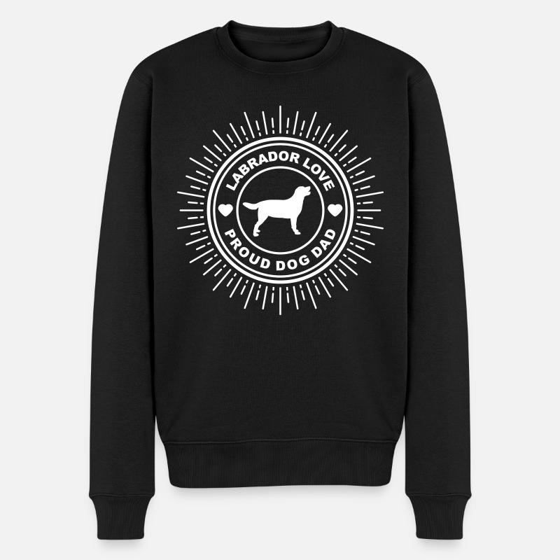 Labrador Liebe - Stolzer Hundepapa - Männer Premium Bio Pullover - Schwarz