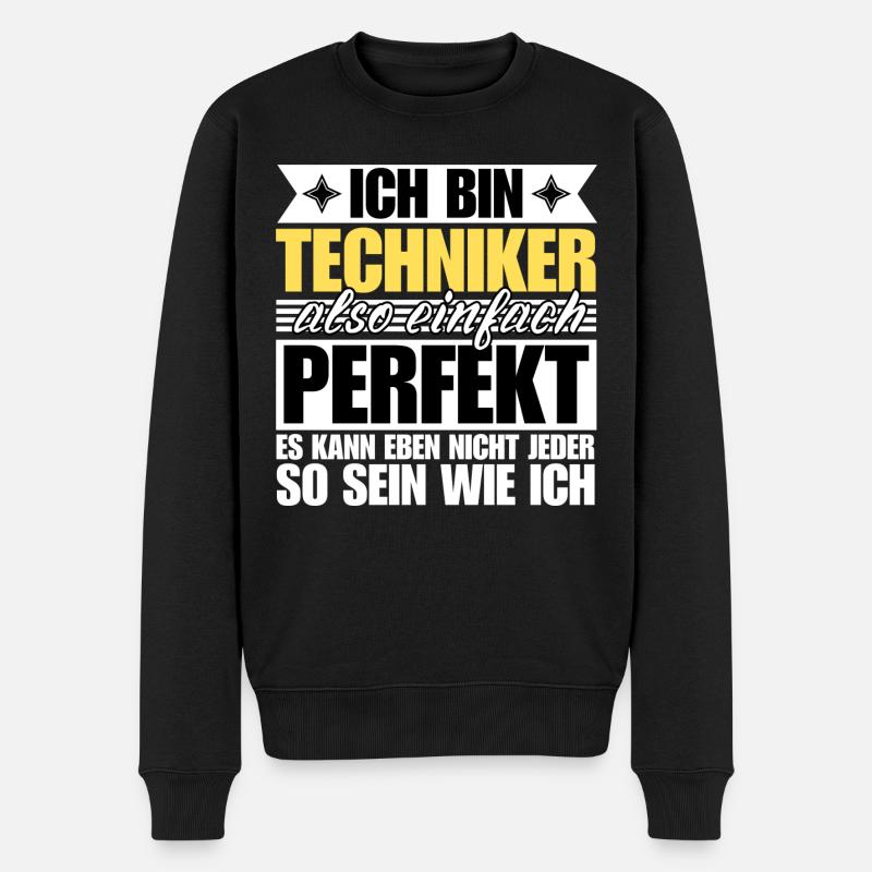 Perfekter Techniker - Männer Premium Bio Pullover - Schwarz