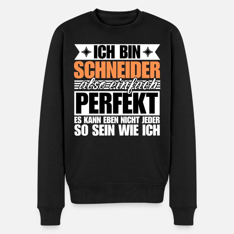 Perfekter Schneider - Männer Premium Bio Pullover - Schwarz