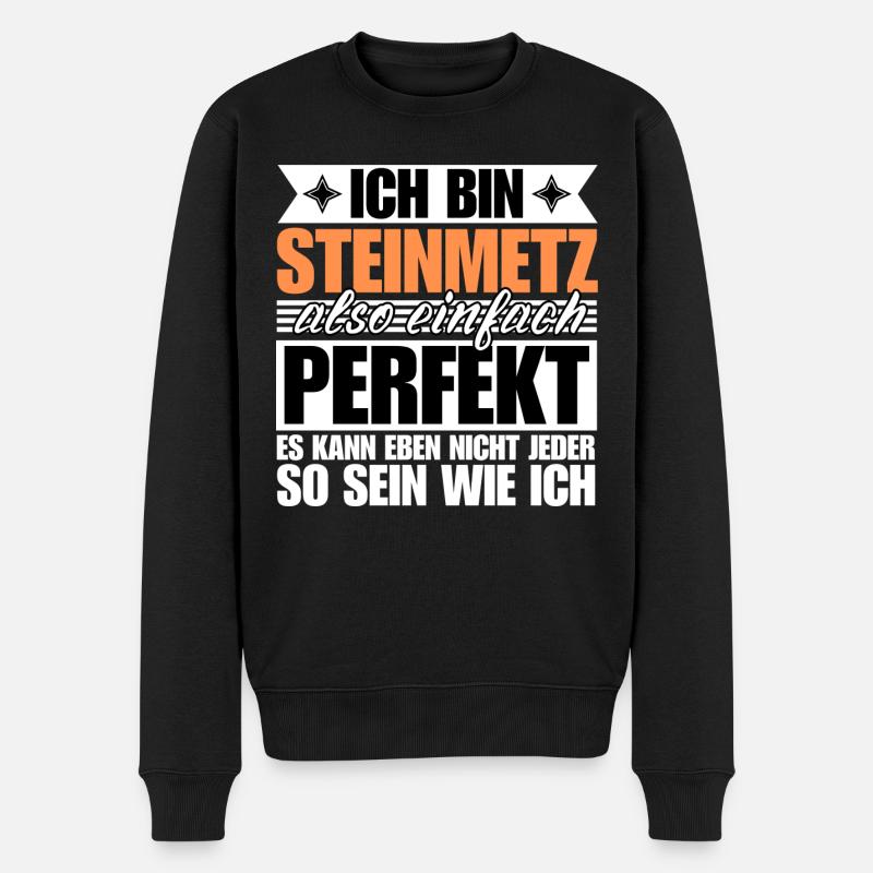 Perfekter Steinmetz - Männer Premium Bio Pullover - Schwarz