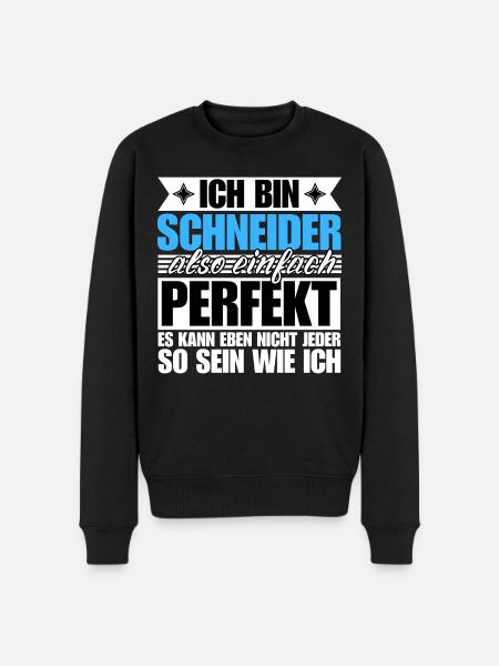 Perfekter Schneider - Männer Premium Bio Pullover - Schwarz